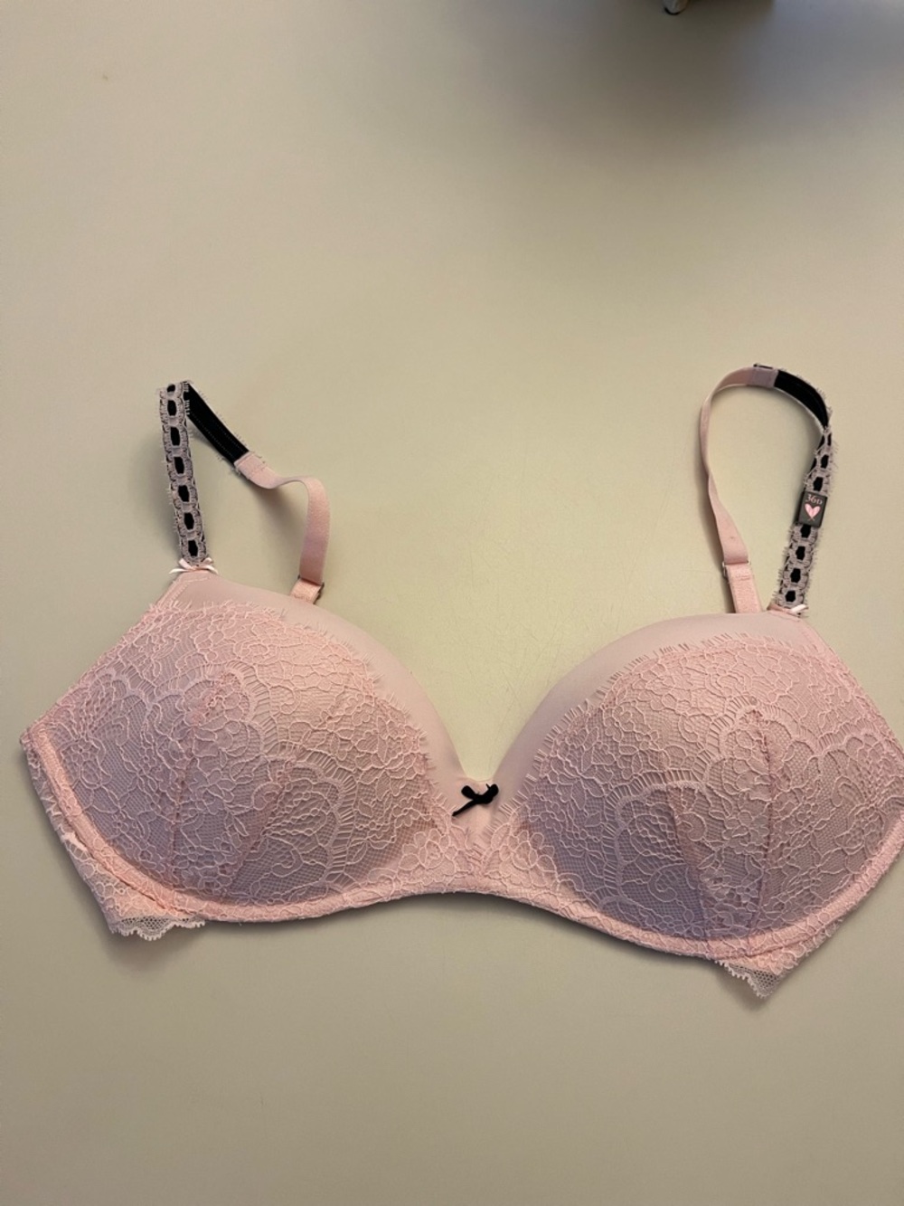 Victoria's Secret Pink Lace Wireless Bra with Decorative Straps - Picture 1 of 6